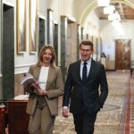 Alicia García y Alberto Núñez Feijóo, en el Senado