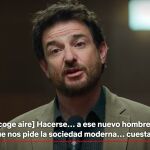 Santi (Borja Otxoa) en su alegato o reflexión final de la temporada 2 de 'Machos Alfa'