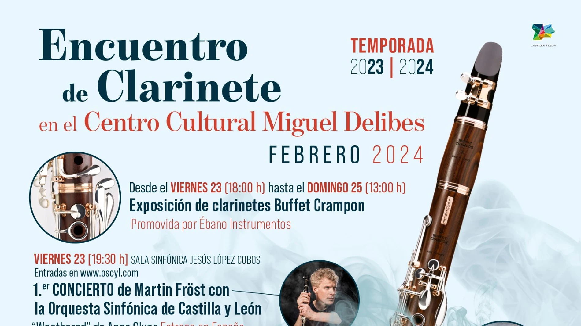 Cartel anunciador de Encuentro de Clarinete con la OSCyL