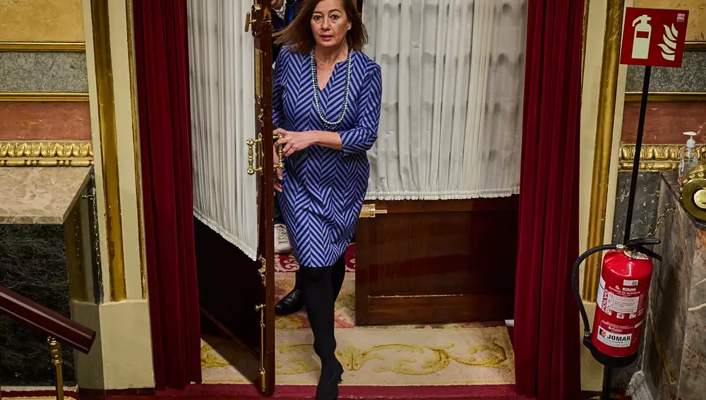 La presidenta del Congreso Francina Armengol en el pleno del Congreso de los Diputados donde se vota el Proyec