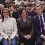 Isabel Díaz Ayuso junto a Carmen Fúnez, Alberto Núñez Feijóo y José Luis Martínez Almeida.