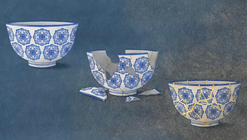 El daño en la membrana provoca que la célula cambie, de forma similar al kintsugi