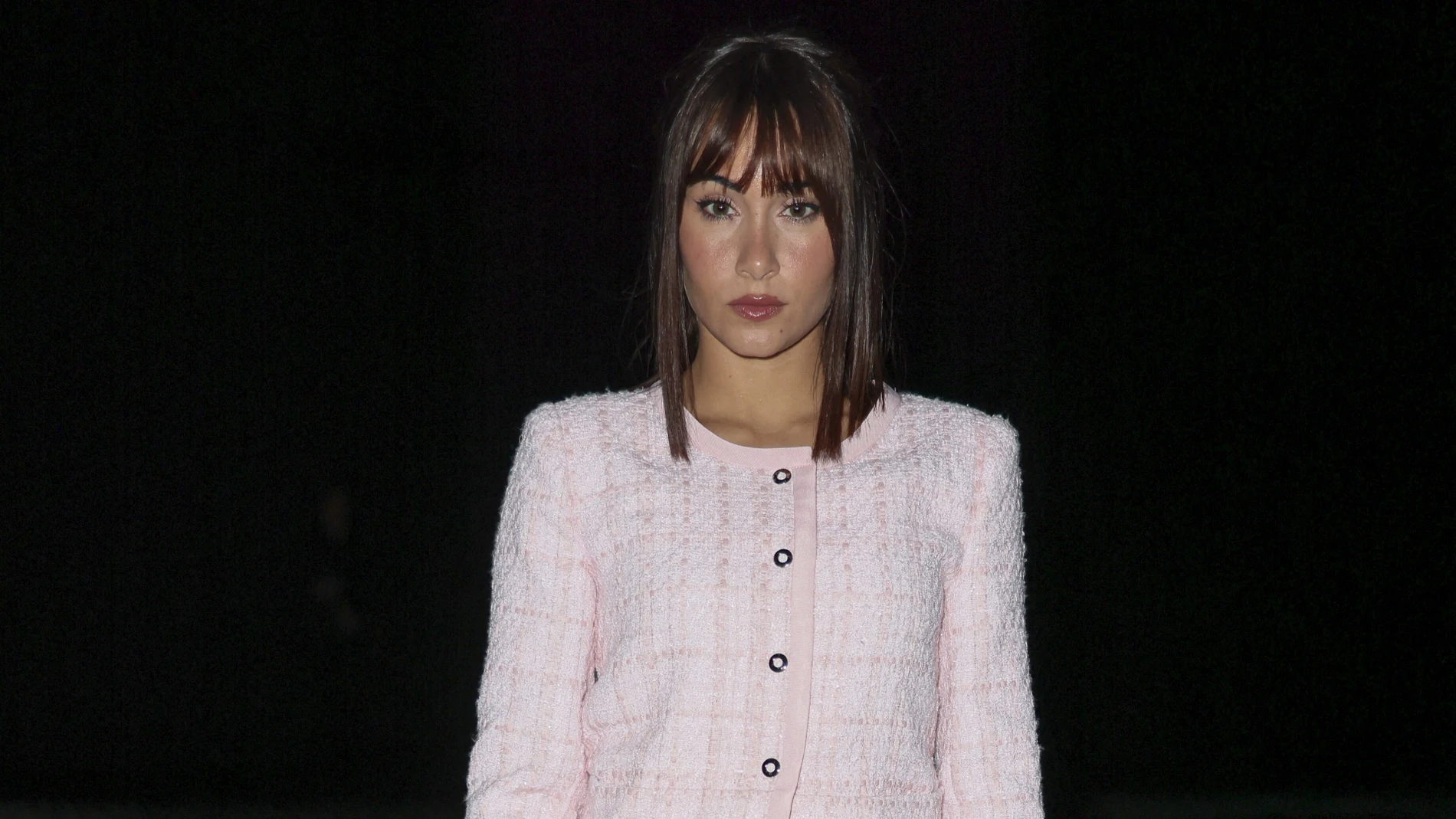 Aitana en el desfile de Emporio Armani.
