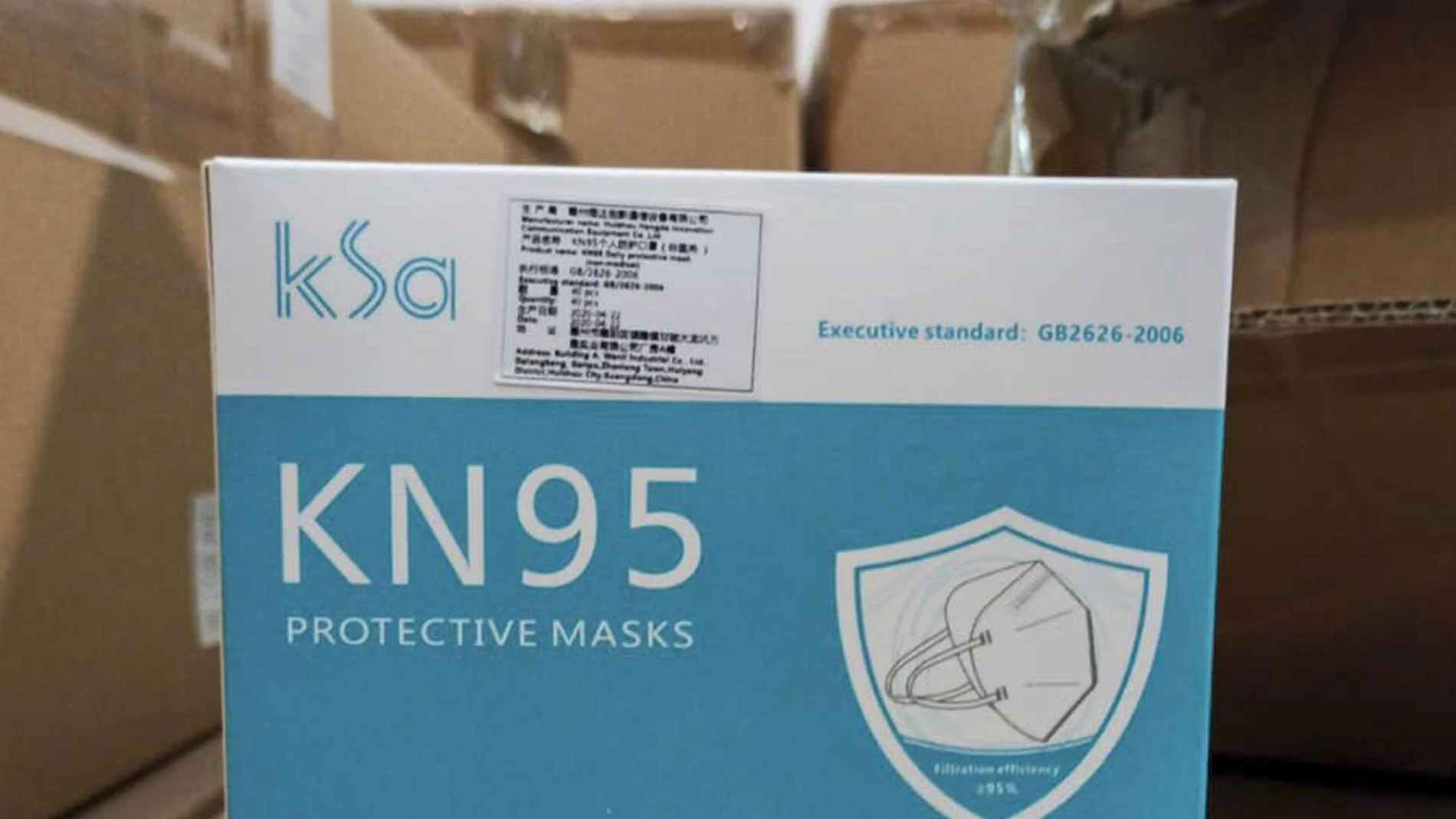 Fotografía de las mascarillas compradas en Baleares a la empresa del asesor del exministro socialista José Luis Ábalos.