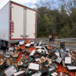 Agricultores gerundenses bloquean desde anoche la AP-7, la principal conexión con Francia