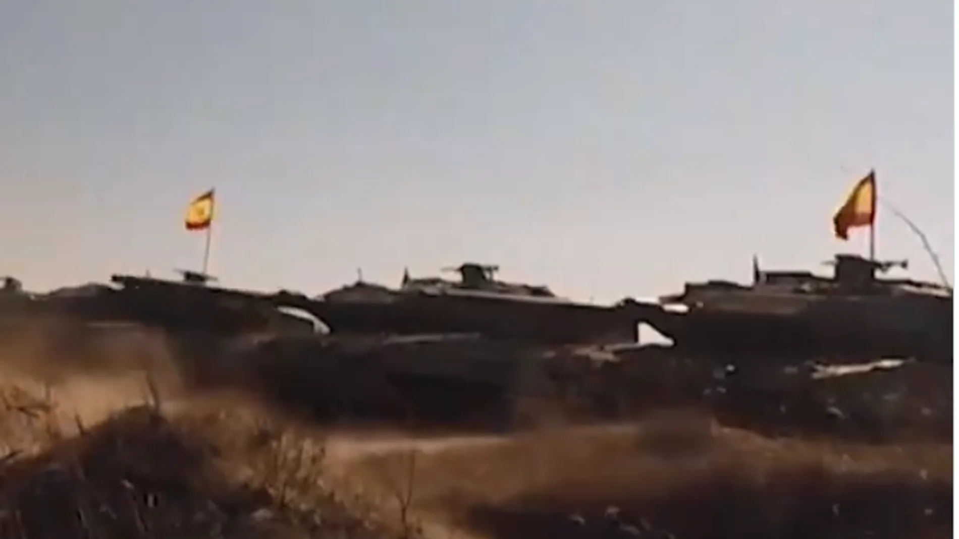 Tanques españoles y la bandera rojigualda en el frente de Ucrania: "¡Gracias España!"