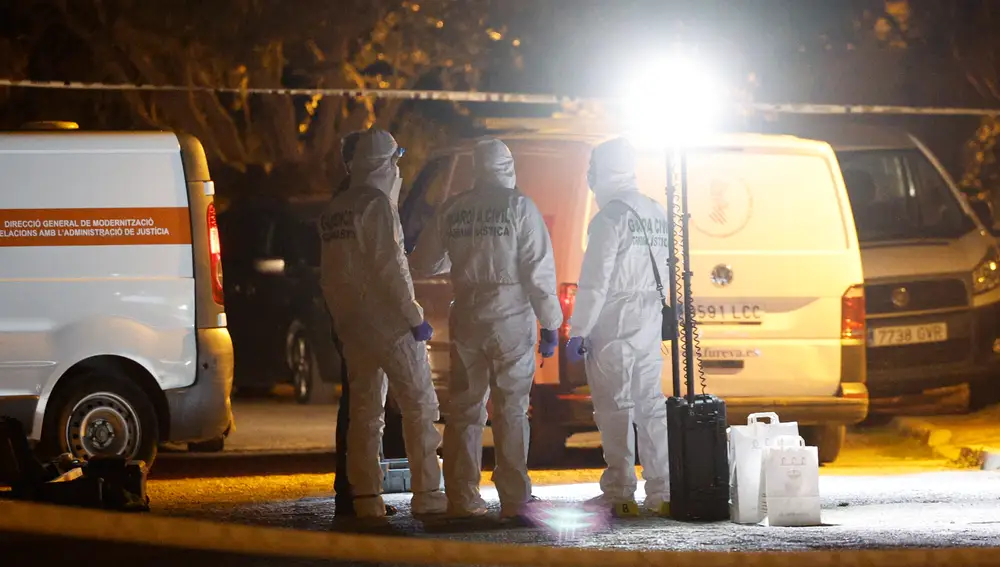 Agentes de la Guardia Civil en el lugar de los hechos