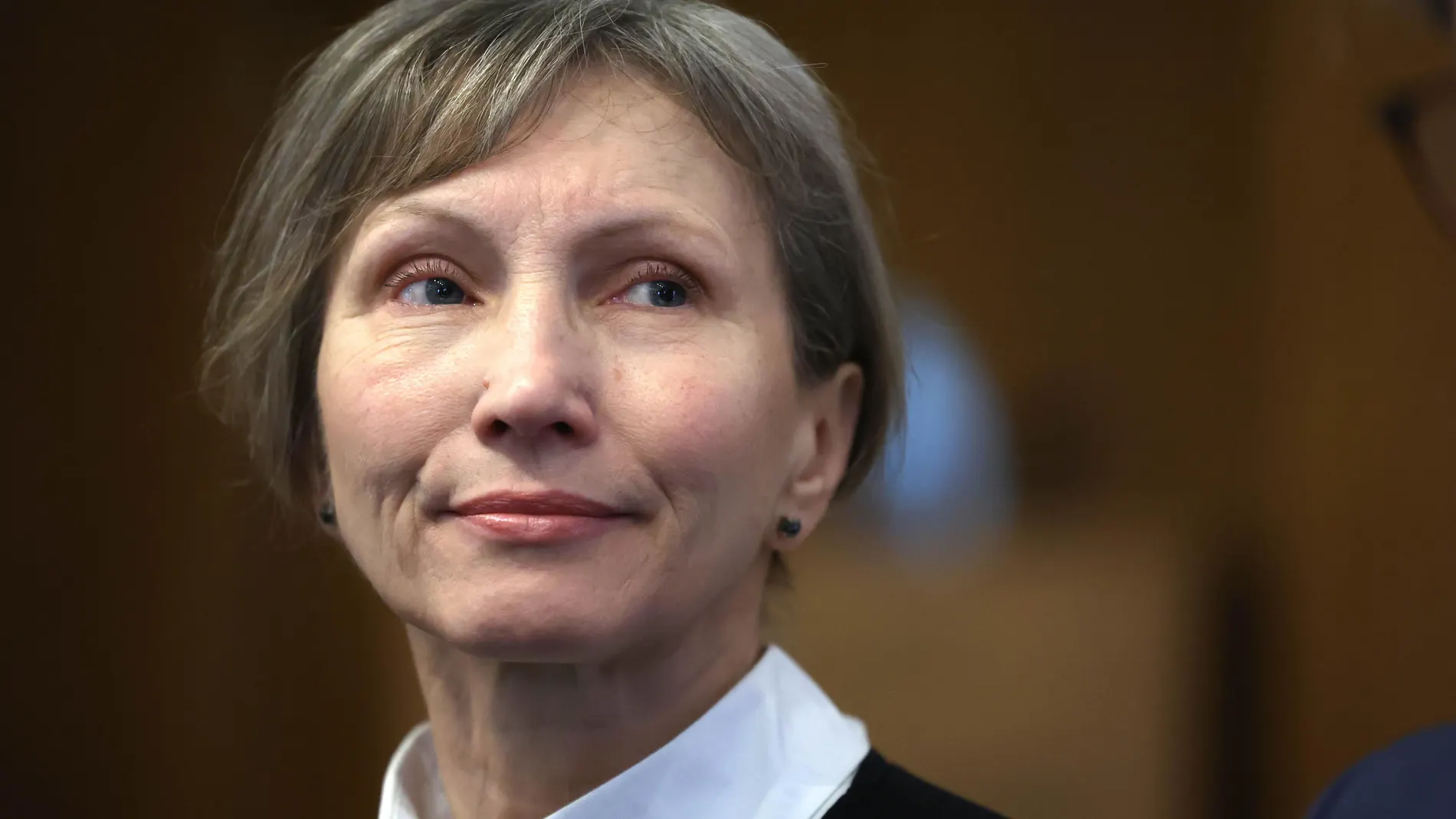 London (United Kingdom), 28/02/2024.- Marina Litvinenko, Russian activist and widow of British-naturalised Russian defector Alexander Litvinenko, attends a panel organised by the Foreign Press Association (FPA) about Russian opposition following Alexi Navalny's death, in London, Britain, 28 February 2024. (Rusia, Reino Unido, Londres) EFE/EPA/NEIL HALL