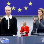 Yulia Naválnaya, viuda del opositor fallecido Alexéi Navalni, en el Parlamento Europeo