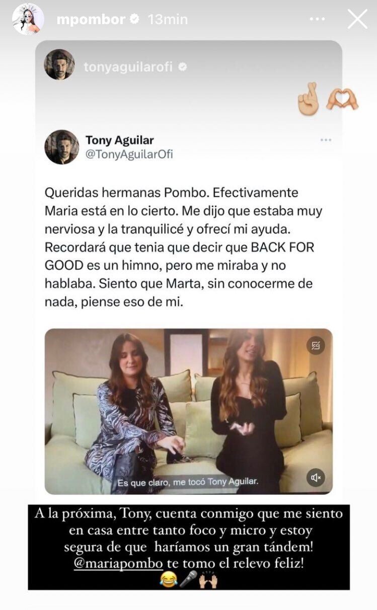 Historia de Instagram de Marta Pombo