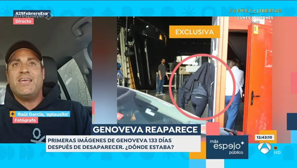 Genoveva Casanova ocultándose