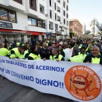 Marcha en Algeciras de los trabajadores de Acerinox