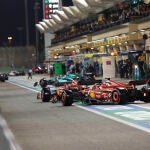El "paddock" del circuito de Sakhir durante la clasificación