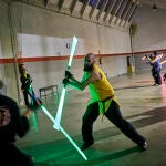 Entrenamiento de Ludosport, una disciplina de combate real con sable de luz que mezcla una gran diversidad de 