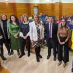 Paco Hevia, Ángela de Miguel, Sandra Ámez, María Victoria Moreno y Lucia López, antes de la jornada