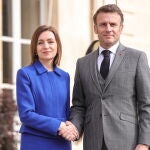 French President Macron meets Moldovan President Maia Sandu