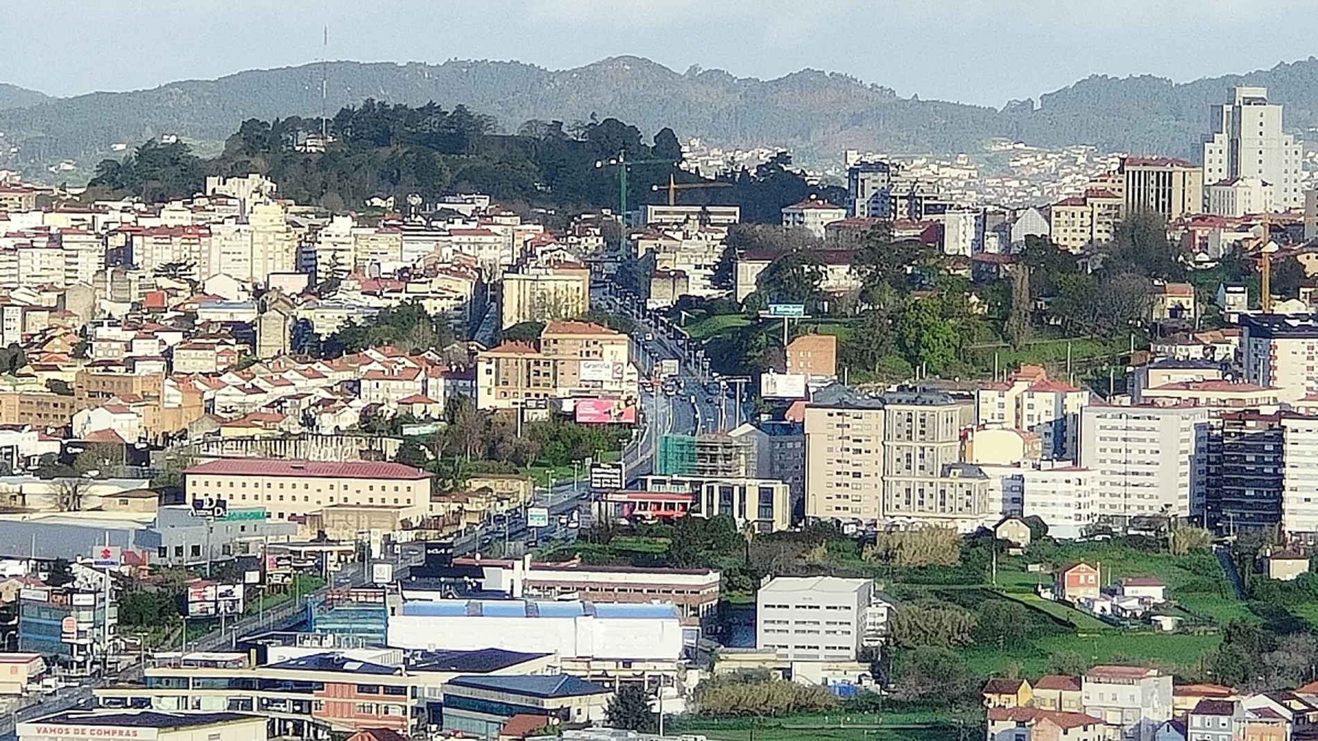 Vista aérea de la Avenida de Madrid.