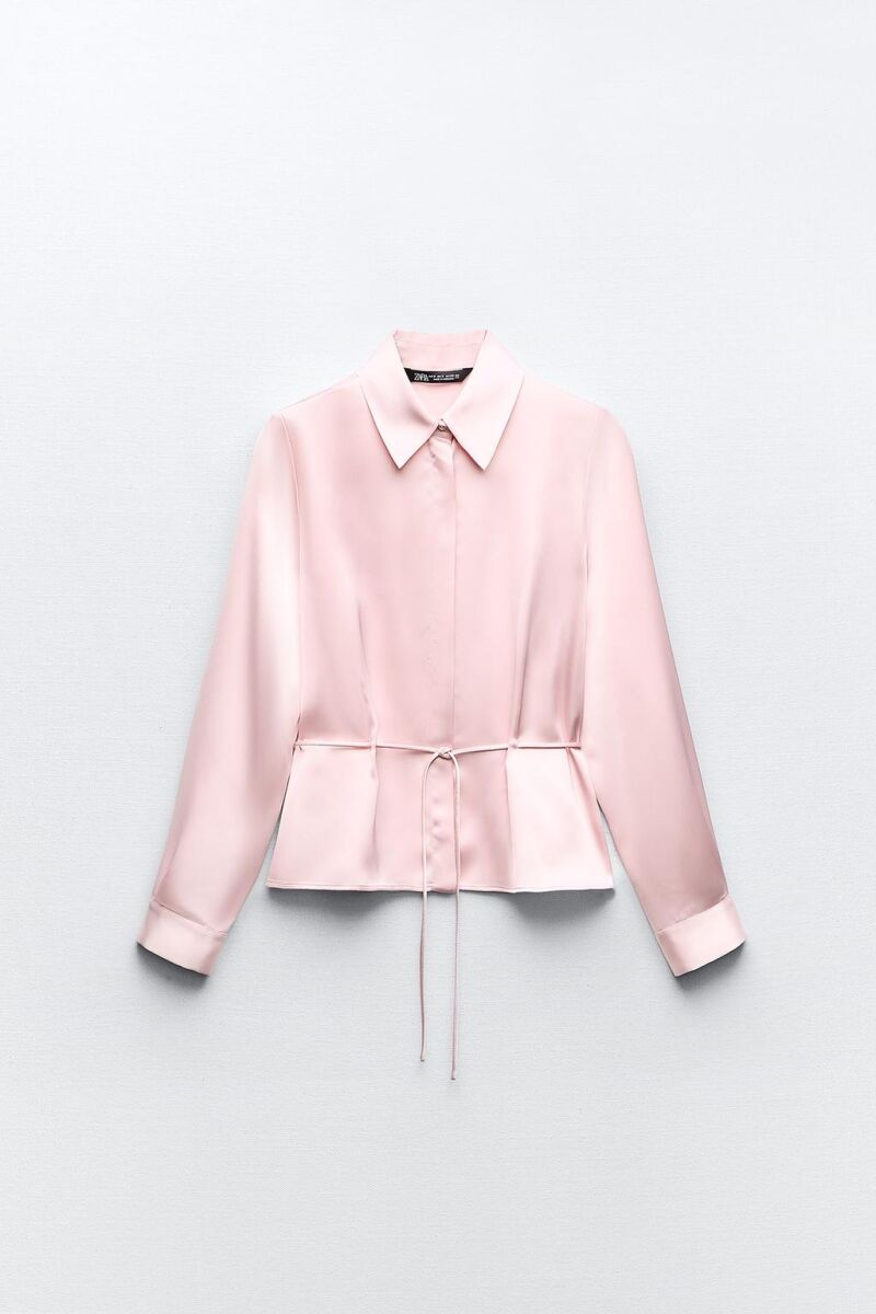 Camisa satinada cordón