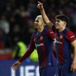 Pau Cubarsí y Araujo, tras la victoria ante el Nápoles