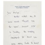 Una de las páginas de la carta de Jean Kennedy Smith