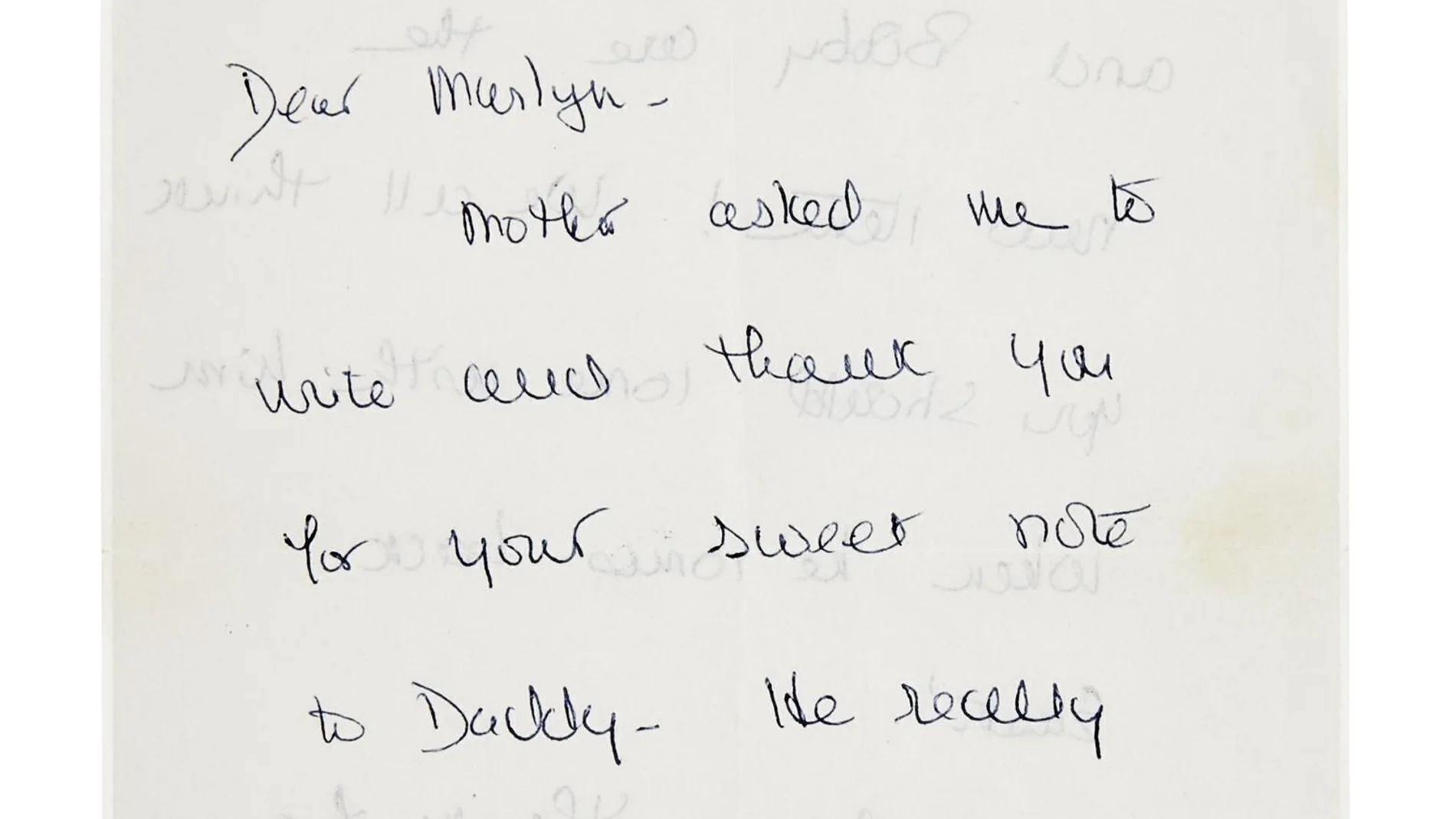 Una de las páginas de la carta de Jean Kennedy Smith
