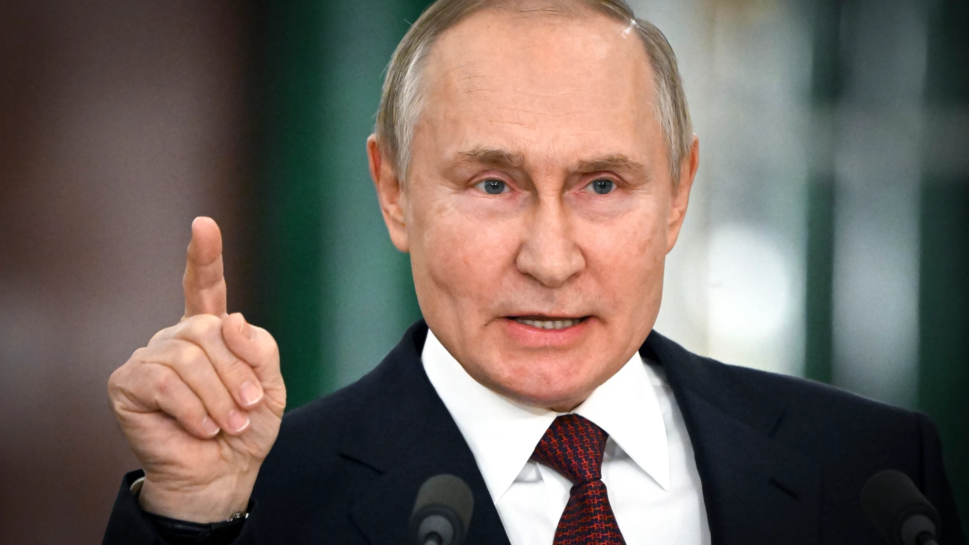 FILE - Russian President Vladimir Putin gestures while speaking at a news conference following a meeting of the State Council at the Kremlin in Moscow, Russia on Dec. 22, 2022. Putin said in an interview Wednesday, March 13, 2024, that Russia is ready to use nuclear weapons if there is a threat to Russian statehood, sovereignty, or independence. (Sergey Guneyev, Sputnik, Kremlin Pool Photo via AP, File)
