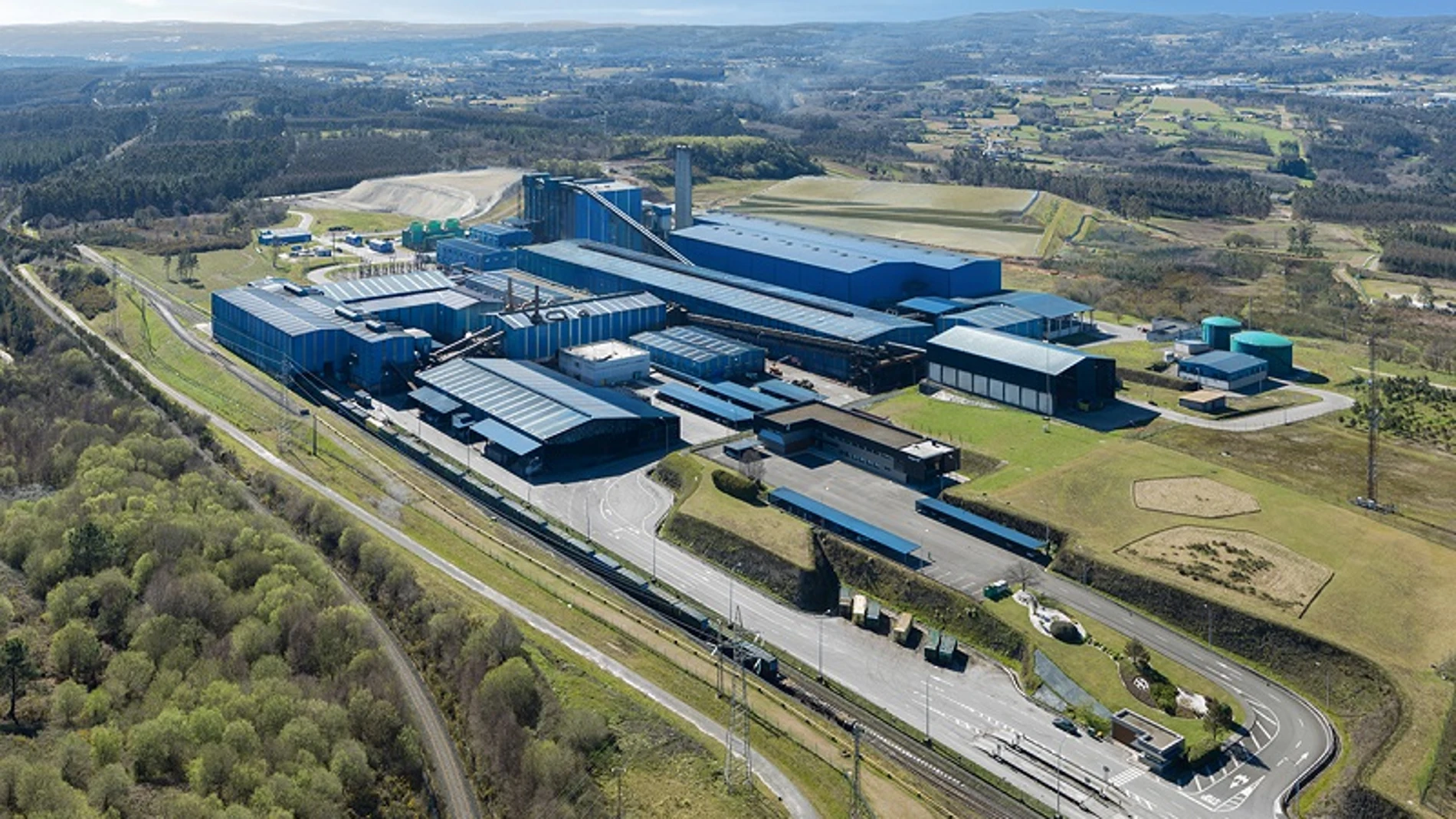 Vista aérea de la planta de tratamiento de residuos de Sogama, en Cerdeda (Lugo).