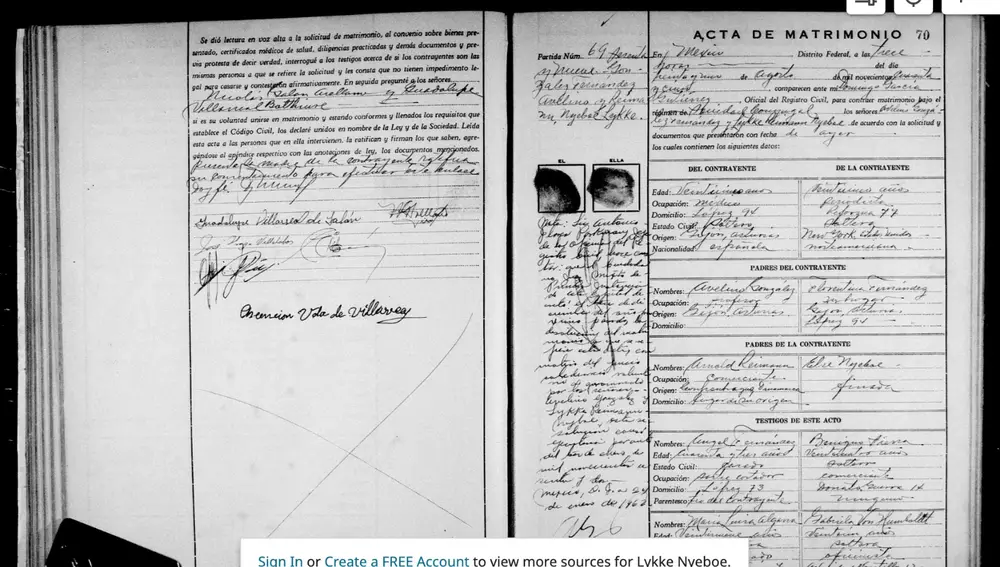 Acta matrimonio del bisabuelo de Genoveva Casanova, Avelino González