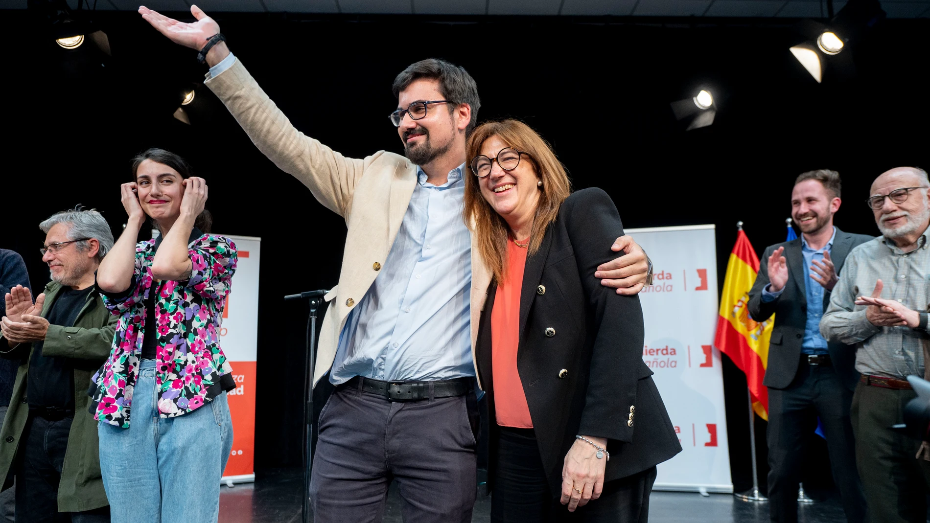 El líder de Izquierda Española, Guillermo del Valle, y la exportavoz socialista y miembro de Izquierda Española, Soraya Rodríguez, durante el acto de presentación del partido político ‘Izquierda Española’, en la Casa del Reloj, a 17 de marzo de 2024, en Madrid (España). Este nuevo partido que pretende convertirse en la alternativa al PSOE, rechaza absolutamente cualquier concesión a los nacionalismos y propone una recentralización del Estado en algunas materias. El concepto central de su ideo...