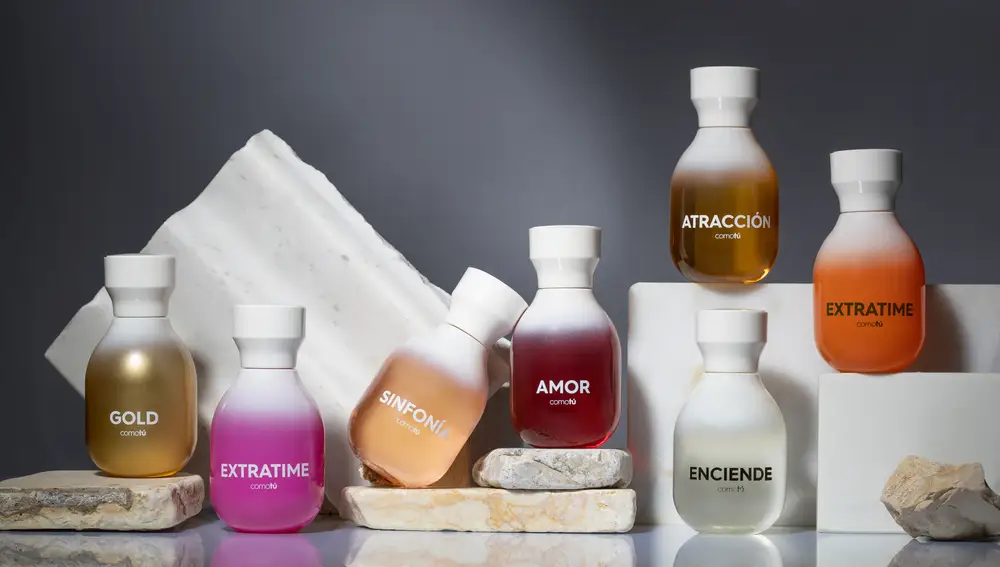 Algunos de los perfumes de la línea ComoTú de mujer