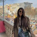 Violeta Mangriñán en las Fallas de Valencia.