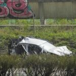 Uno de los vehículos accidentados en la AP4