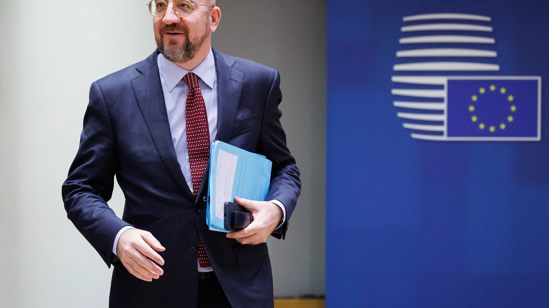European Council President Charles Michel pictured during pictured at the start of the meeting, an extra European council summit, in Brussels, Thursday 01 February 2024. European heads of state and governments will make a new attempt to reach an agreement with their Hungarian counterpart Viktor Orban on new financial support for Ukraine. (Foto de ARCHIVO) 01/02/2024