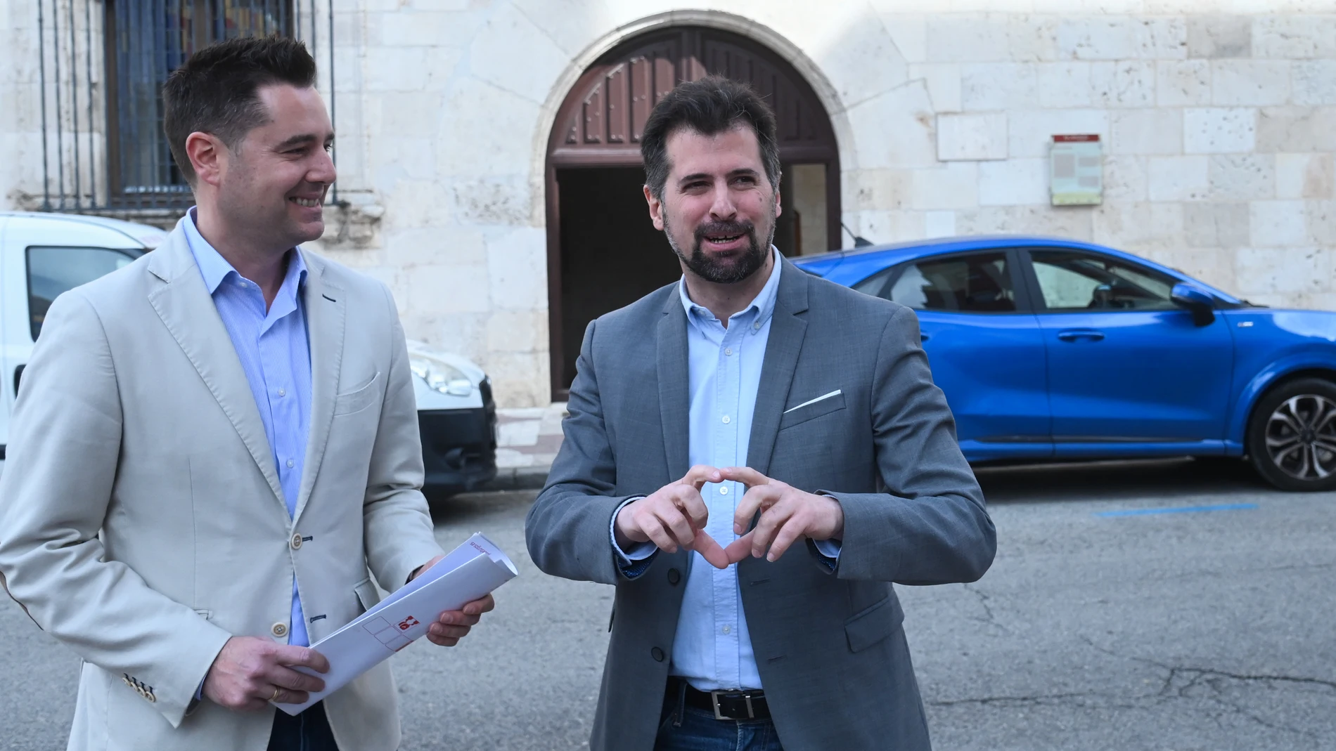 Luis Tudanca junto a Daniel de la Rosa en Burgos