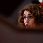 La ministra de Hacienda, María Jesús Montero, presenta en rueda de prensa los datos de déficit de las Administraciones públicas de 2023