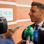 Joaquín Sánchez, en su llegada al tanatoria de Manuel Ruiz de Lopera