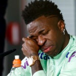 Vinicius Junior Press Conference - Brazil Team training session in Madrid