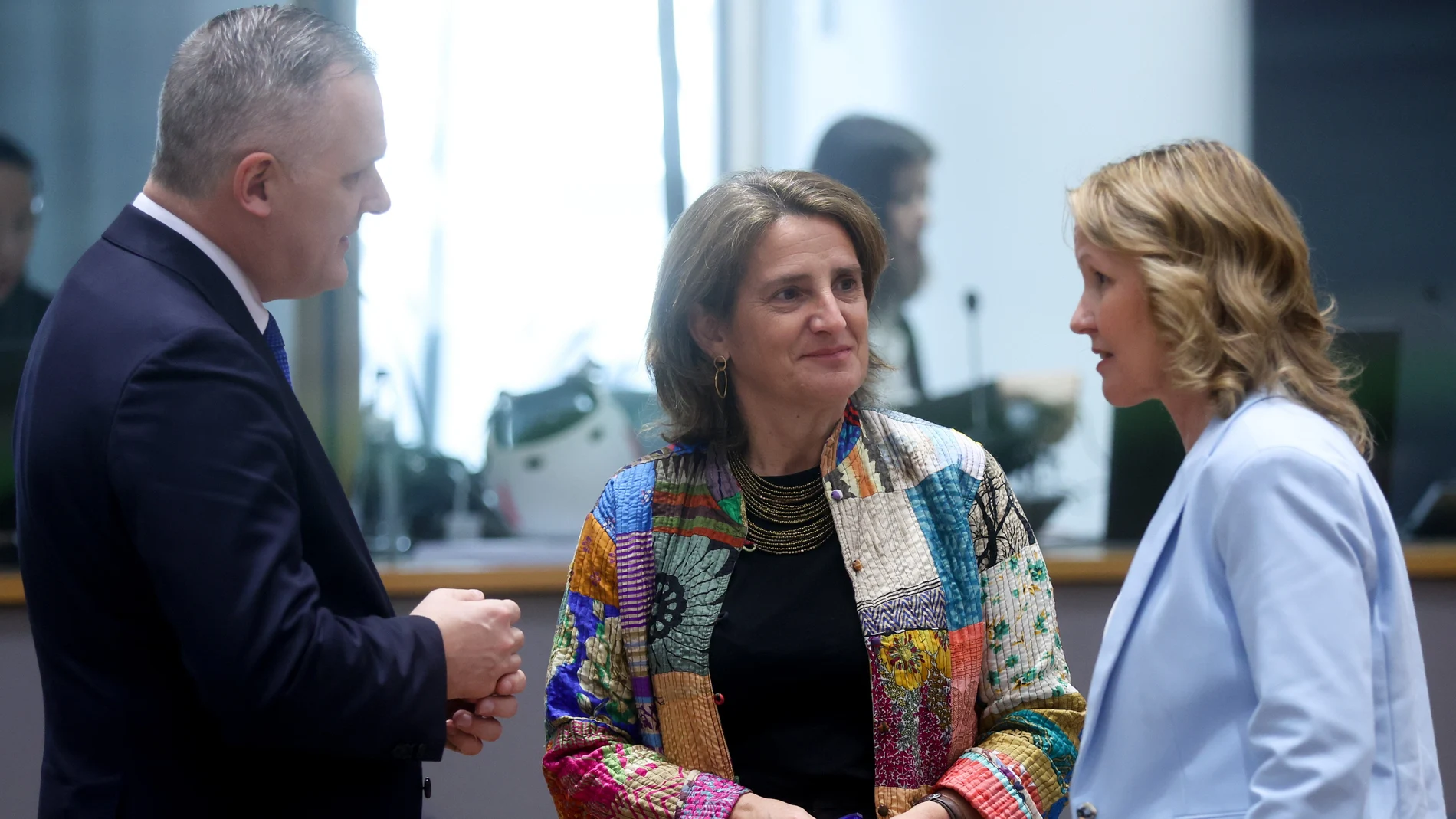La ministra Teresa Ribera, hoy, en Bruselas