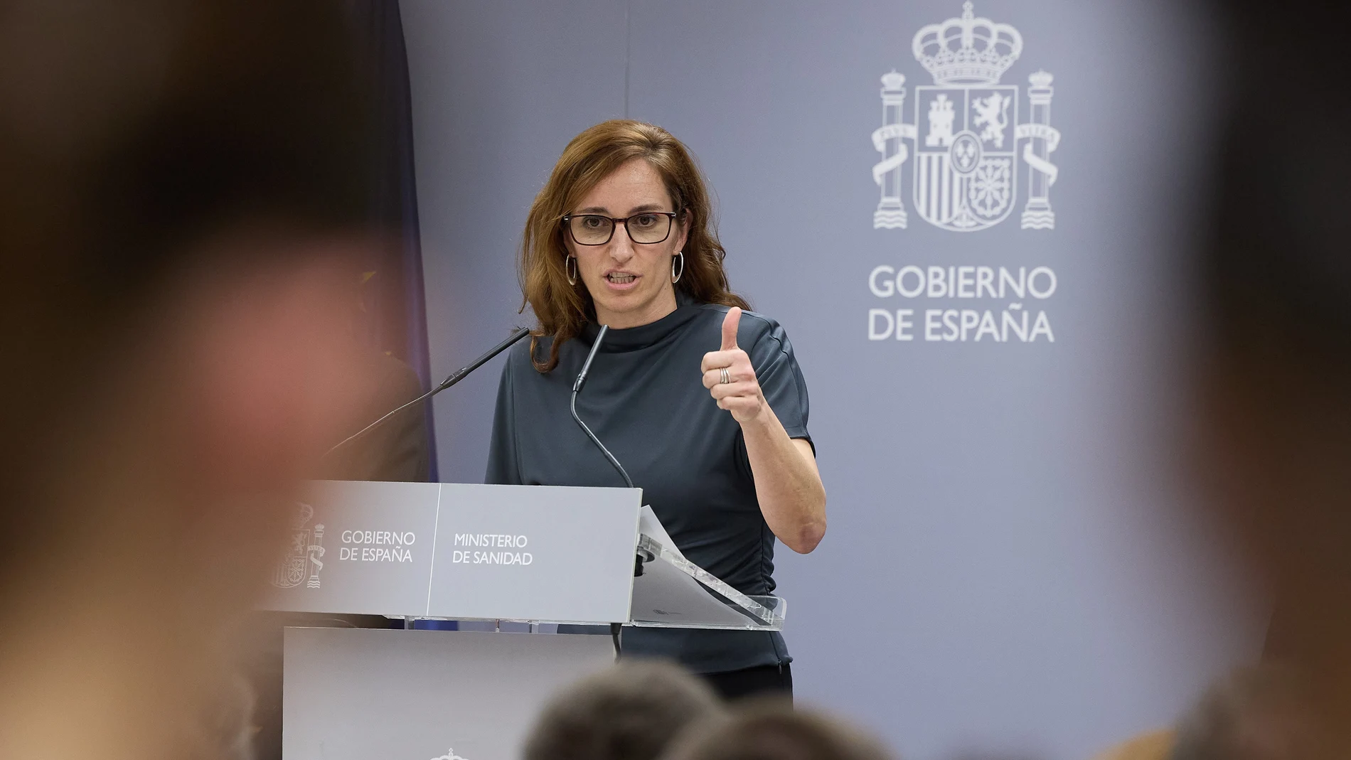 Mónica García ofrece una rueda de prensa en el Ministerio de Sanidad