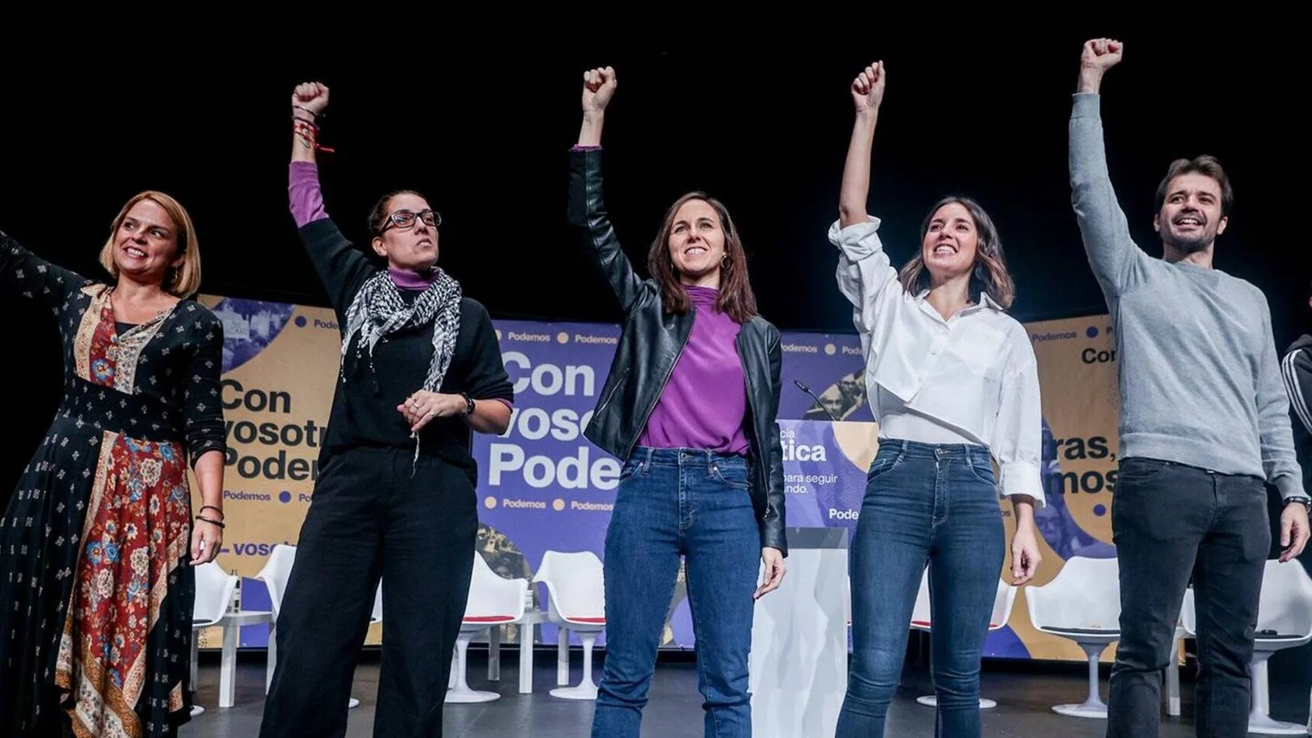 Un acto de Podemos en Cataluña en la que salen Noemí Santana, Conchi Abellán o Ione Belarra, en una imagen de archivo