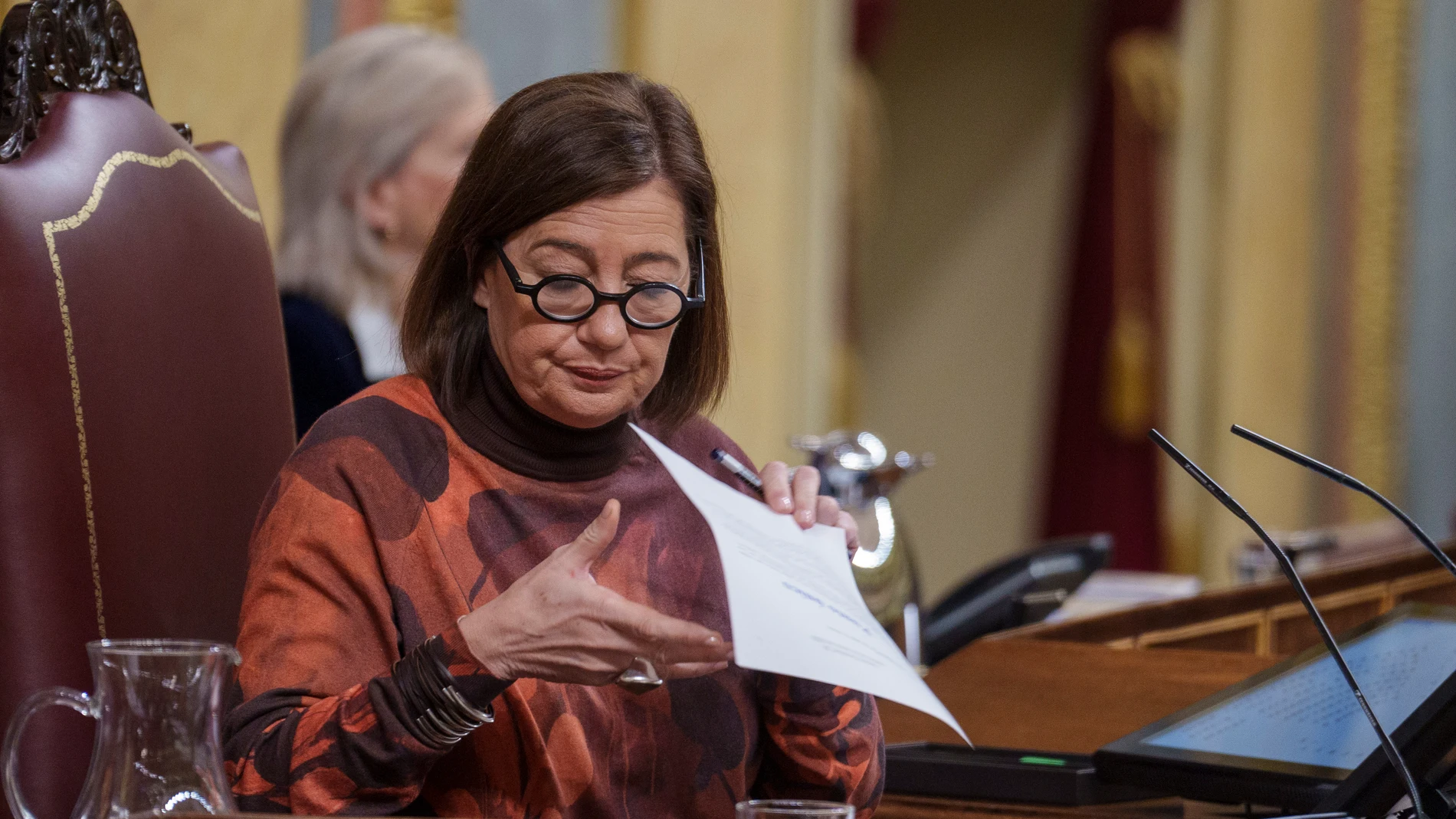 Francina Armengol en el Pleno del Congreso que vota la amnistía