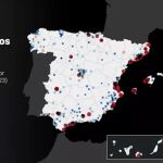 Mapa denuncias por hurtos por 100.000 habitantes (2023)