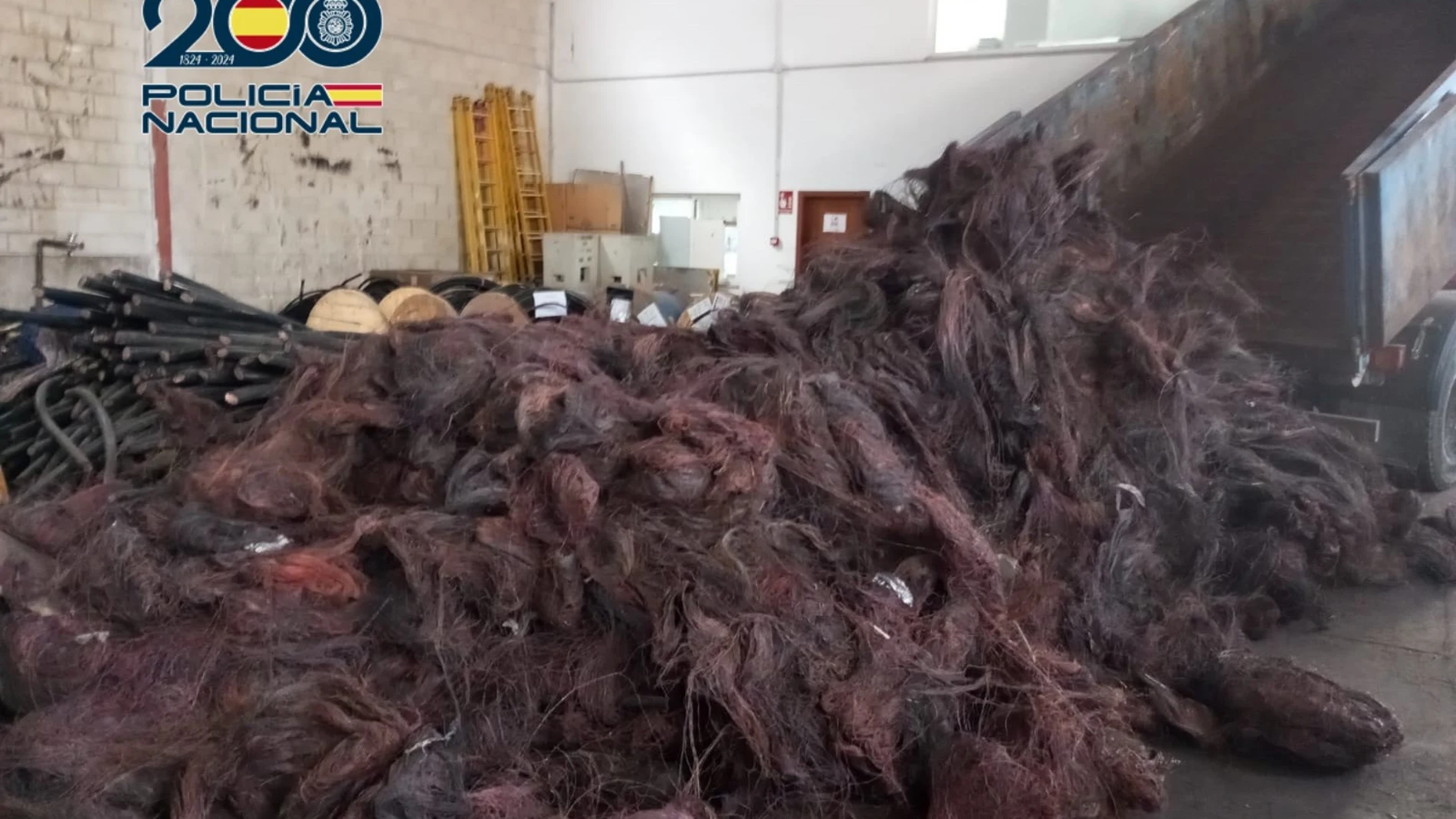 La Policía Nacional interviene más de 18 toneladas de cobre procedente del robo de cableado telefónico