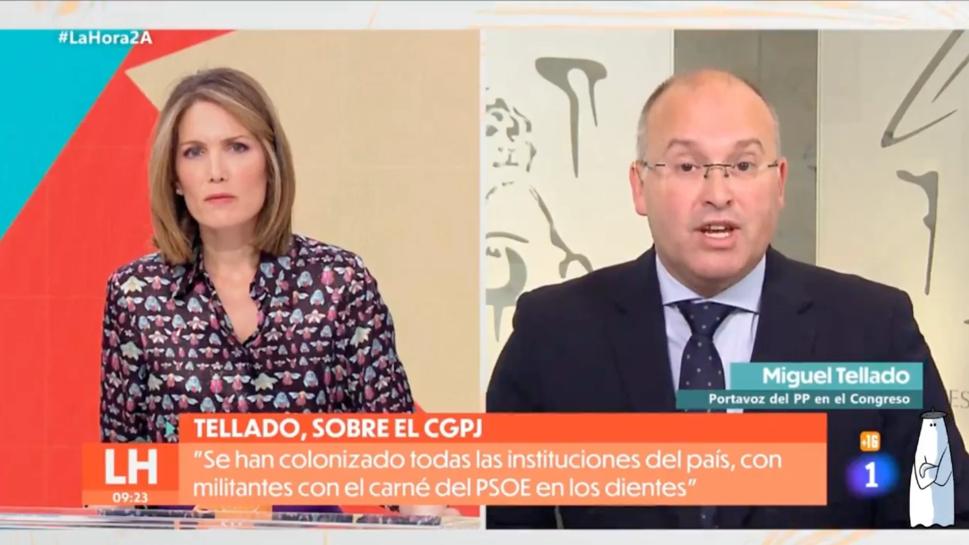 Silvia Intxaurrondo y Miguel Tellado en 'La hora de la 1'