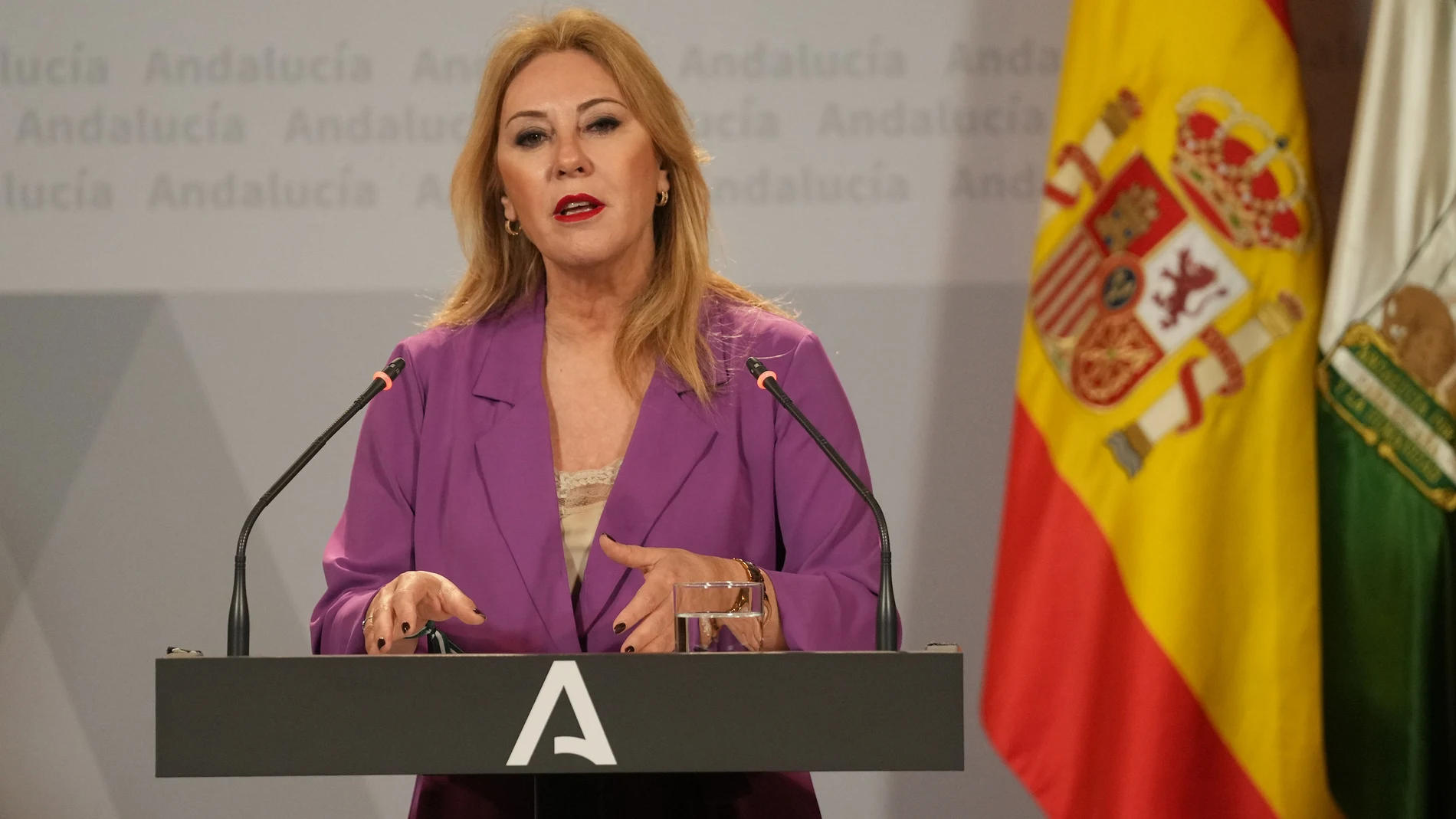 La portavoz andaluza y consejera de Economía, Hacienda y Fondos Europeos, Carolina España