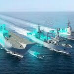 Portahelicópteros LHD, LLC, buque de aprovisionamiento en combate y destructor australianos de Navantia. Imagen. Navantia