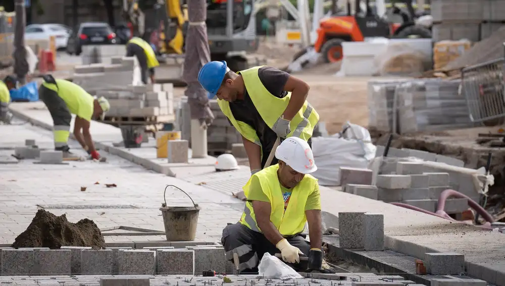 Trabajadores en la obra