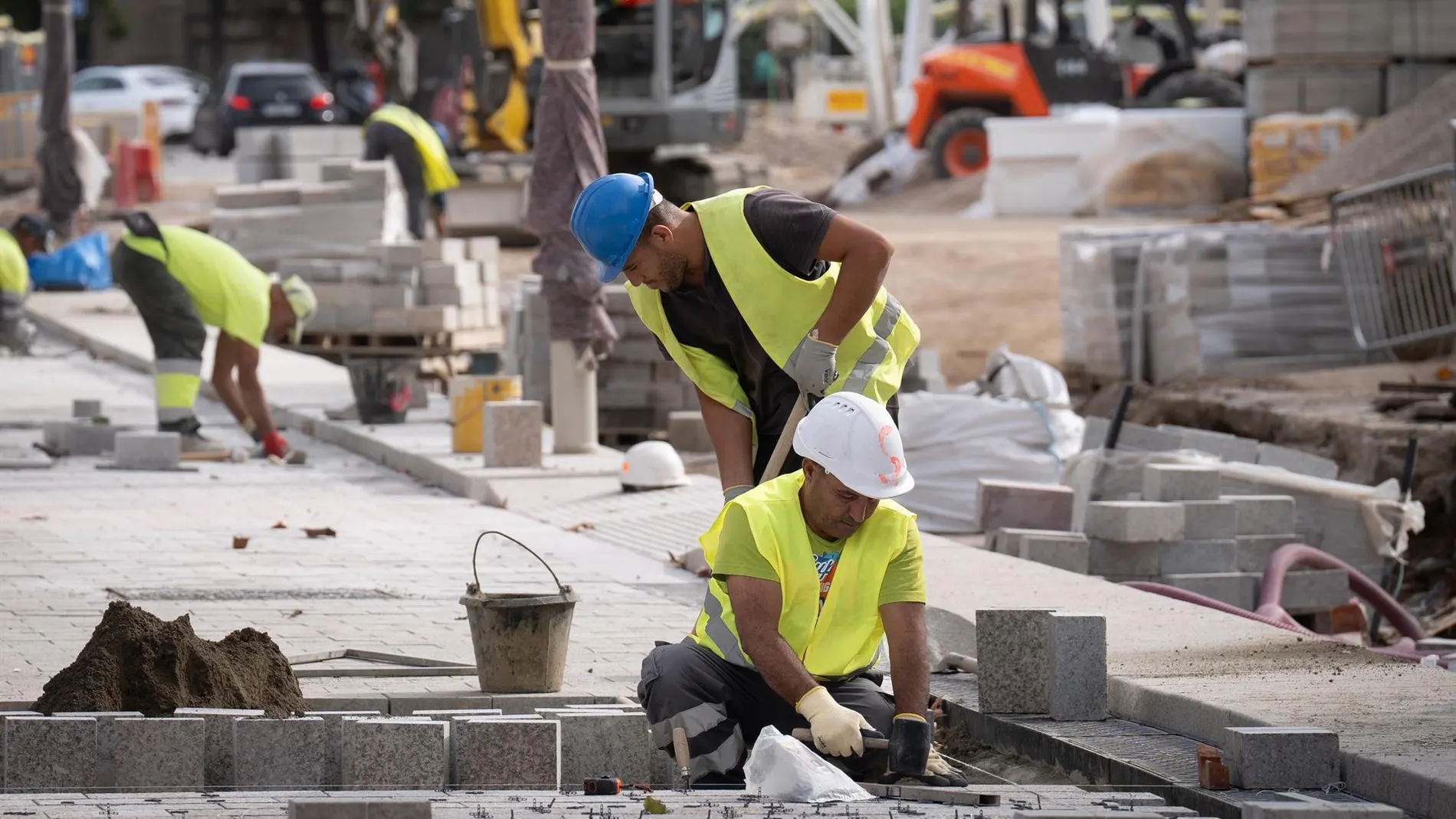Trabajadores en la obra