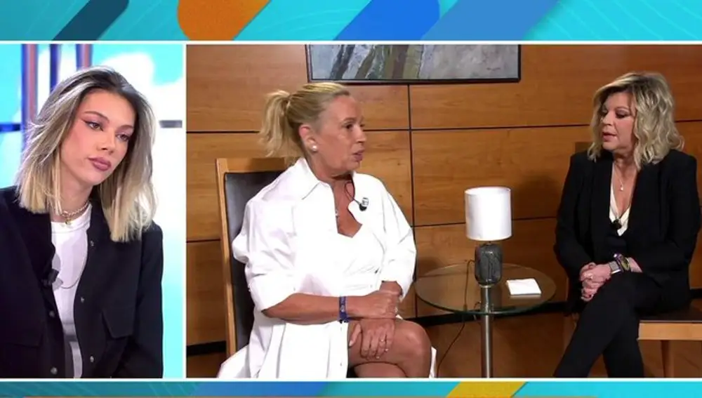 Alejandra Rubio viendo a Carmen Borrego y Terelu Campos en Supervivientes