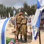  Family members visit the memorial site for victims killed during the Nova music festival in the October 07 Hamas attacks, near the border with Gaza Strip,southern Israel , 07 April 2024. 